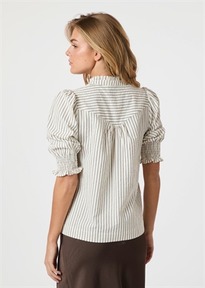 Diana crepe stripe bluse Brown Neo Noir 